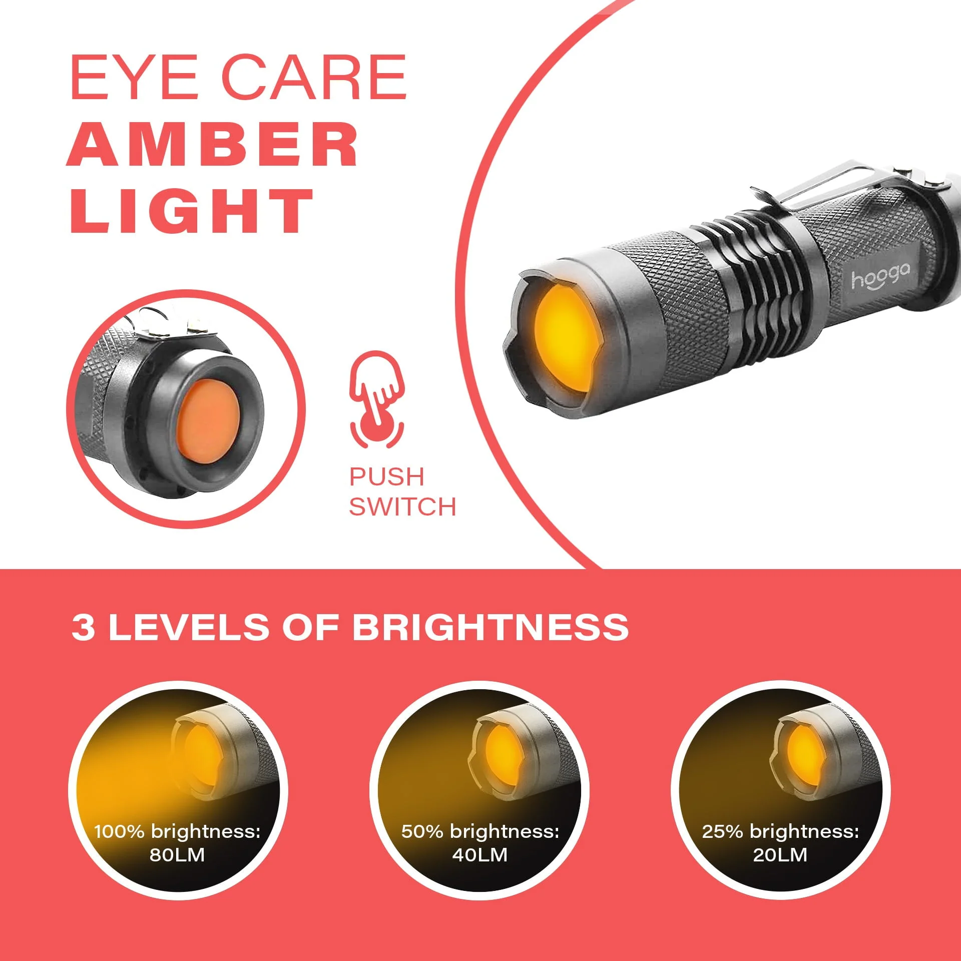 Blue Blocking Amber Flashlight 2-pack - Image 3